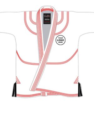 White with Red Black BJJ Gi 03