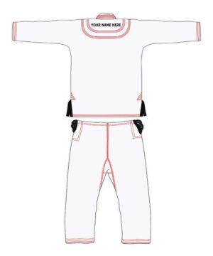 White with Red Black BJJ Gi 04