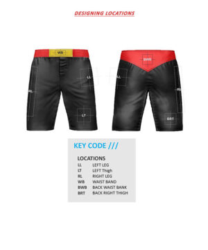 Pantalones cortos de MMA personalizados Ubicaciones 1