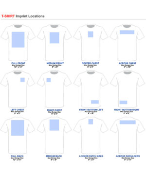 T Shirt Imprint locations 1